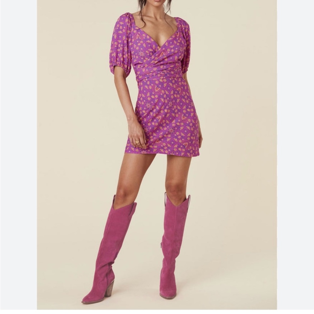 Spell & the Gypsy Madame Peacock Sweetheart mini Dress Boysenberry